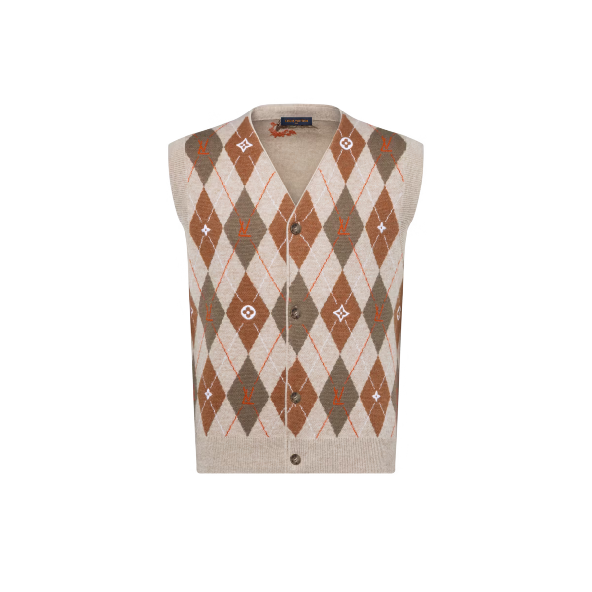Argyle intarsia cardigan vest - Image 2