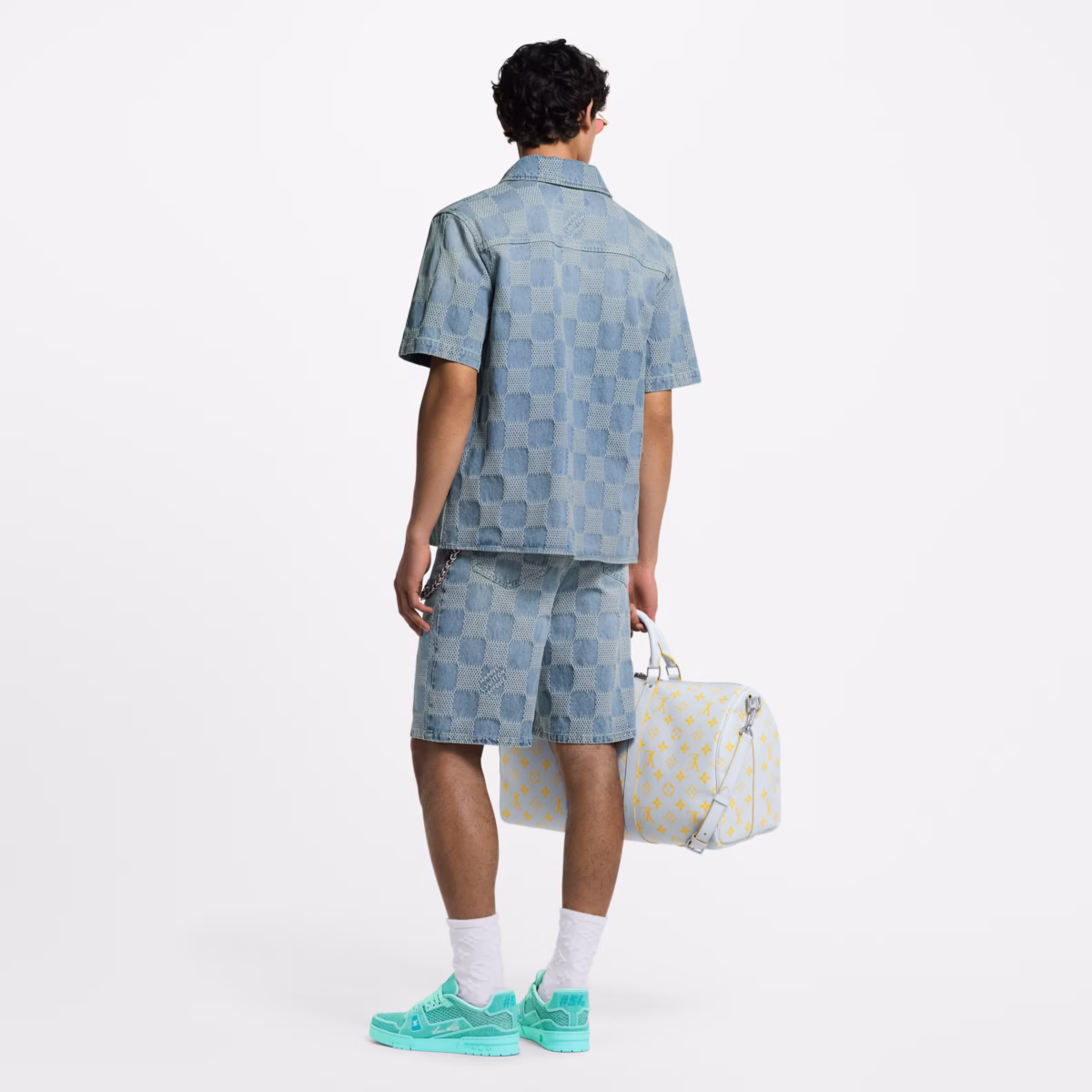 Damier 3d light denim shorts - Image 5