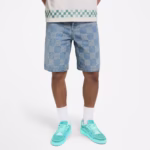 Damier 3d light denim shorts - Image 4