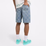 Damier 3d light denim shorts