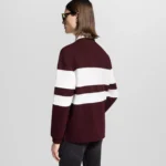 Damier striped long sleeved polo shirt - Image 4