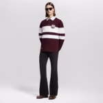 LV Damier Striped Long Sleeved Polo Shirt - Image 2
