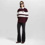 Damier striped long sleeved polo shirt - Image 3