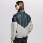 Graphic leather mix tracktop - Image 4