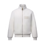 louis vuittonn leather patch fleece blouson
