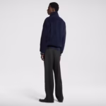 leather patch fleece blouson - Image 5