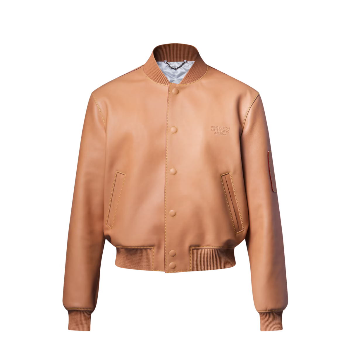 Natural leather varsity blouson - Image 2