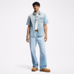 short sleeved denim shirt - Image 3