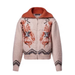 zippered knitted blouson