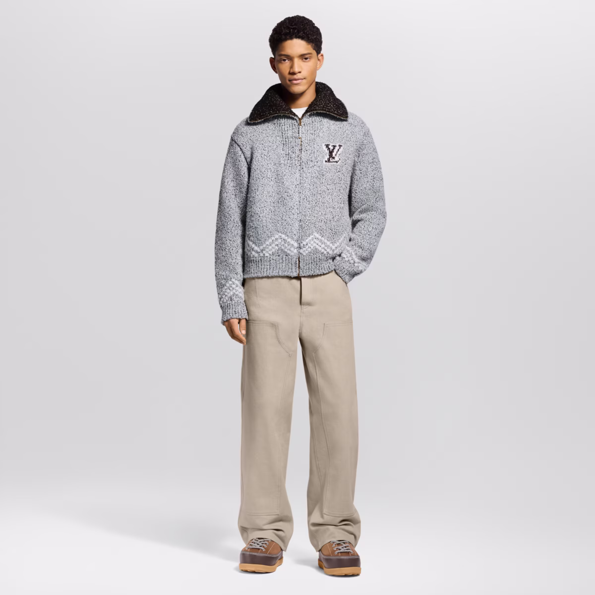 zippered knitted blouson - Image 3
