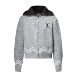 zippered knitted blouson
