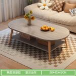 Morandi Grey Double-Layer Accent Table (Modern & Descriptive)