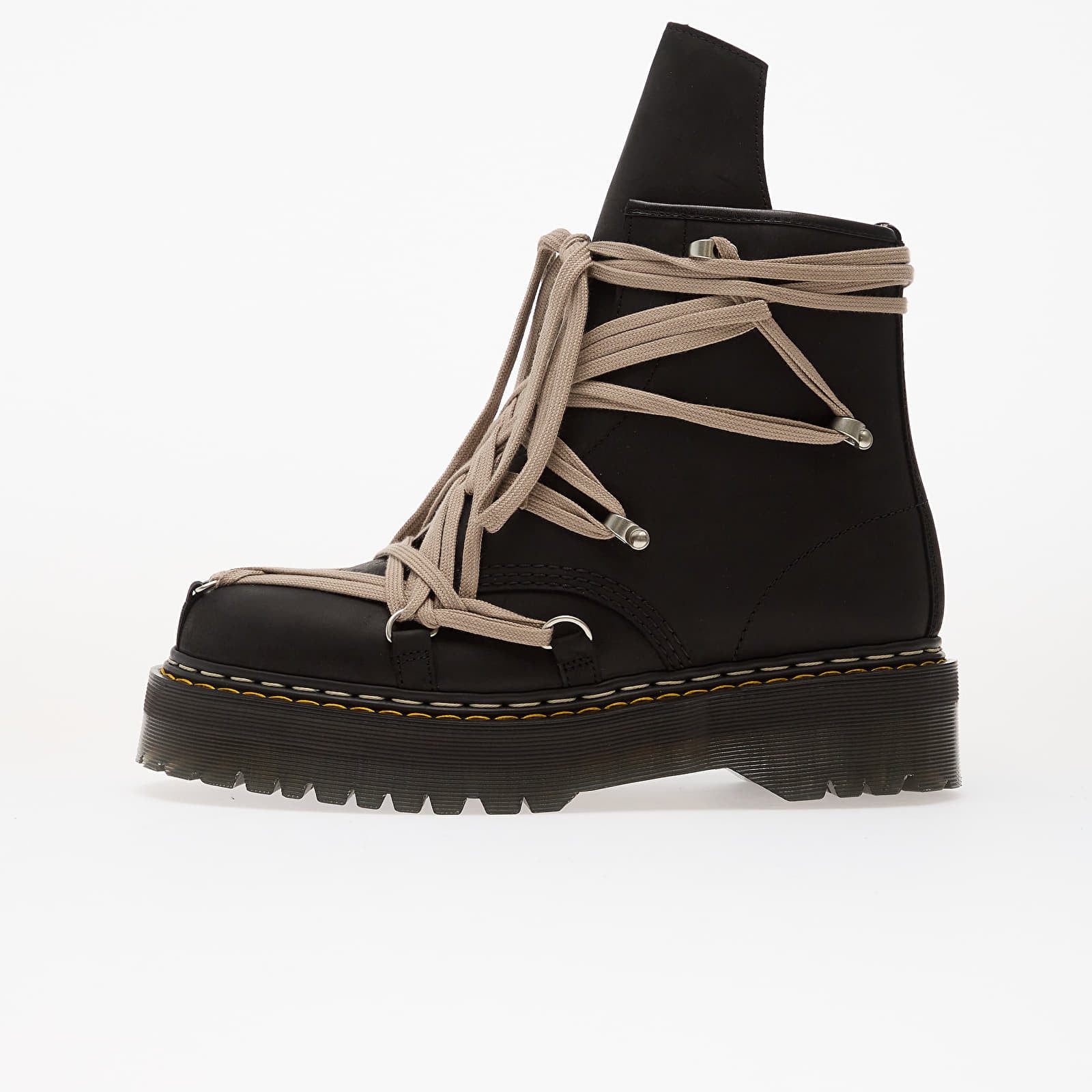 1607623 Dr. Martens X Rick Owens Black 1460 DRKSHDW Quad Sole Mega Lace Boot - Image 1