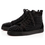 Louboutin Suede calf and spikes Black Men
